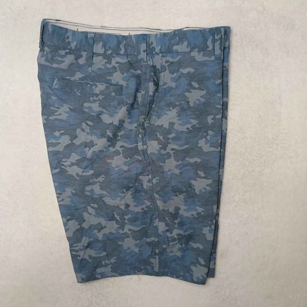 Johnnie O Shorts Mens 34 Blue 9" Chino Camo Claymore Golf Tennis Stretch Work